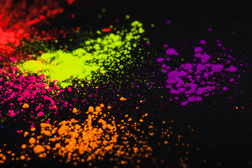 Face powder on a black background, abstract