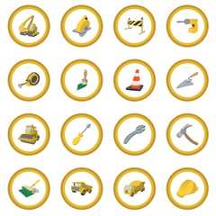 Construction cartoon icon circle