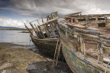 Boote, gestrandet