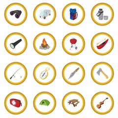 Camping cartoon icon circle