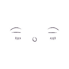 monochrome blurred silhouette of facial expression asleep kawaii vector illustration