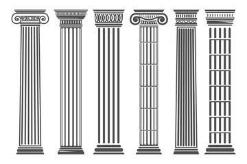 Greek and Roman columns set