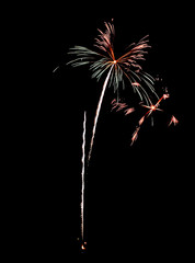 Real Isolated Fireworks, Flowers Pattern