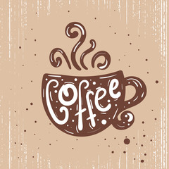 Vintage calligraphy style quote for theme coffee. Perfect for t-shirt design, poster,cup etc. Vector illustration