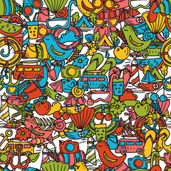 Seamless pattern for summer time theme. Vector illustration
