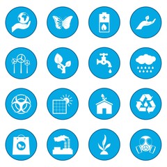 Universal ecology icon blue