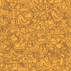 Obraz premium Seamless pattern for summer time theme. Vector illustration