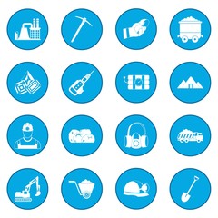 Mining icon blue