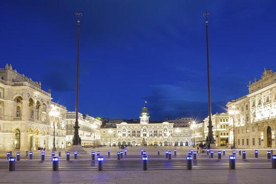 Piazza Unità d'Italia square in Trieste, Italy