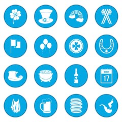 St Patrick Day black icon blue