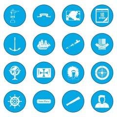 Happy Columbus Day icon blue