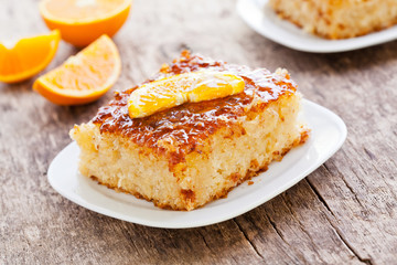 Pieces Of Some Homemade Orange Cake
