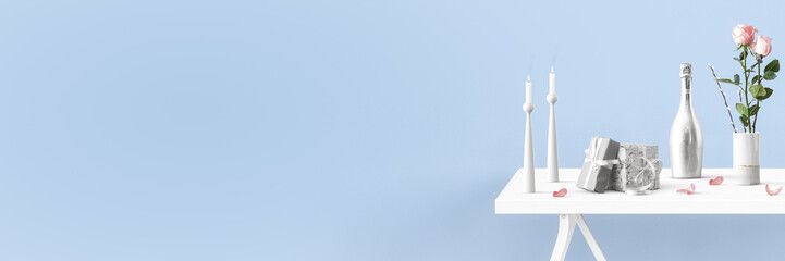 Celebration decoration on a table - birthday, Valentine´s day, welcome 