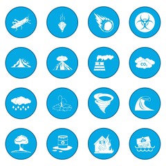 Natural disaster icon blue