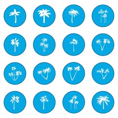Palm tree icon blue