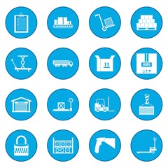 Warehouse logistic storage icon blue