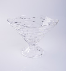 glass bowl or crystal glass bowl on background.