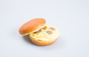 burger or egg burger on a background.