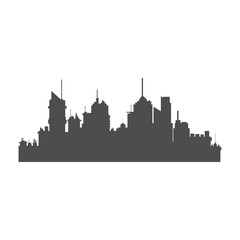 Fototapeta premium sylwetka nowoczesne miasto z drapaczami chmur. budowa ilustracji wektorowych panoramy miejskiej