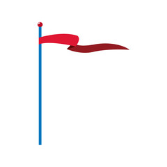 circus red flag pole waving vector illustration