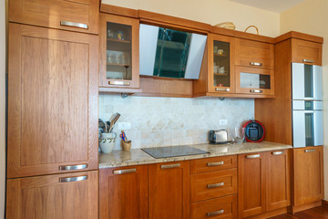 Interior of a guest house room with kitchen
