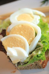Fresh salmon egg sandwich