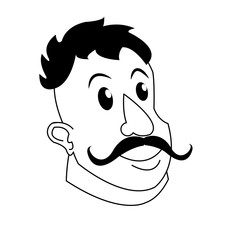 strong man mustache circus character image vector illustration