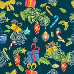 Seamless Christmas background, vector