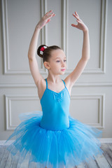 ballet dancer in a blue tutu