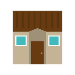 square one story house icon image vector illustration design 