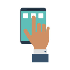 hand and smartphone icon image vector illustration design 