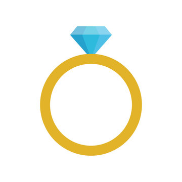 ring with diamond engagement icon image vector illustration design 
