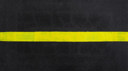 New asphalt with yellow line