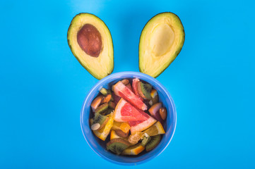 Fruits on a bright background