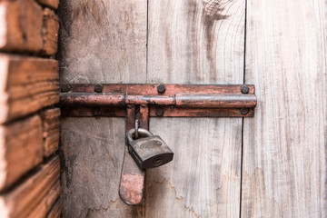 close up of wooden door.