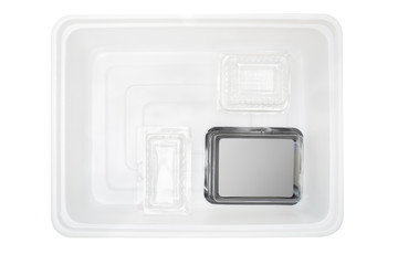 Plastic food container / Plastic container on white background.