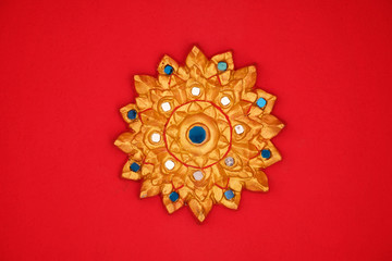 Thai decoration / View of decoration on ceiling of thai temple.