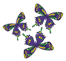 Set of colorful butterflies