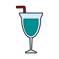 cocktail  glass and straw icon image vector illustration design 