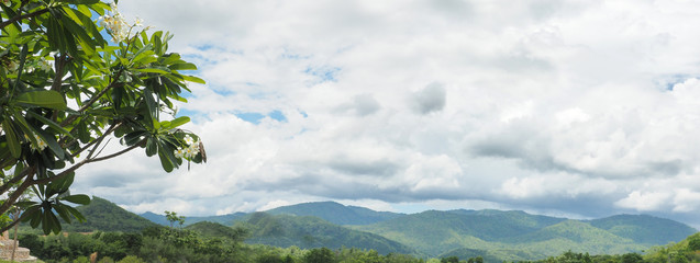 Fototapeta na wymiar Landscape cloud on the sky and mountain of Thailand