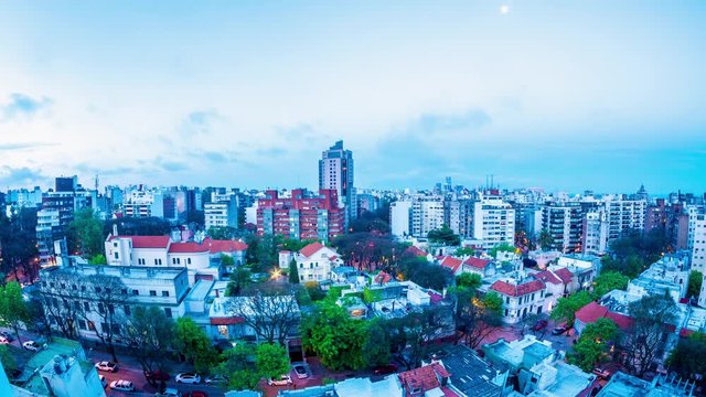 Time-lapse view of clouds moving over Montevideo in Uruguay at night.
