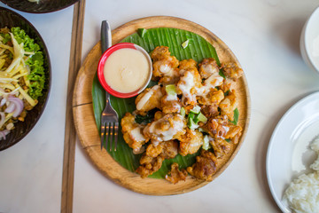 Fried Chicken with lime Sauce