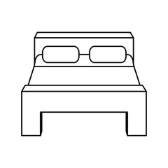 double bed icon image vector illustration design 