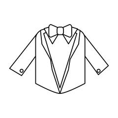 suit with bowtie icon image vector illustration design 