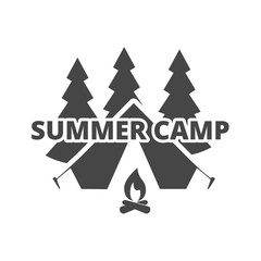 Obraz premium Summer camp sign - Illustration