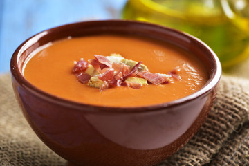 spanish slamorejo or porra, a cold tomato soup