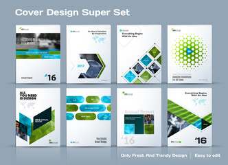 Abstract vector business template set. Brochure layout, cover mo
