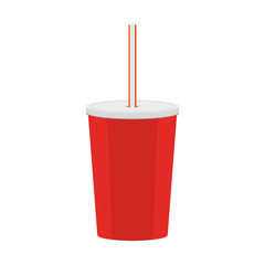 disposable cup soda beverage icon image vector illustration design 