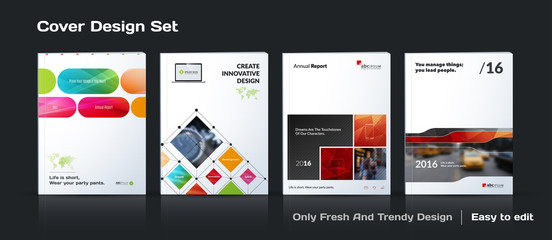 Abstract vector business template set. Brochure layout, cover mo