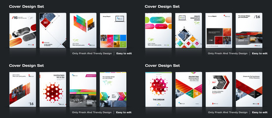 Abstract vector business template set. Brochure layout, cover mo